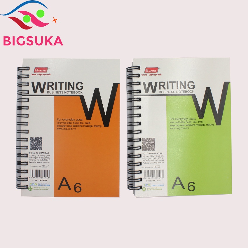 Sổ lò xo A6 kẻ ngang 200 trang Lax/Pgrand - giúp ghi chép tiện lợi BIGSUKA