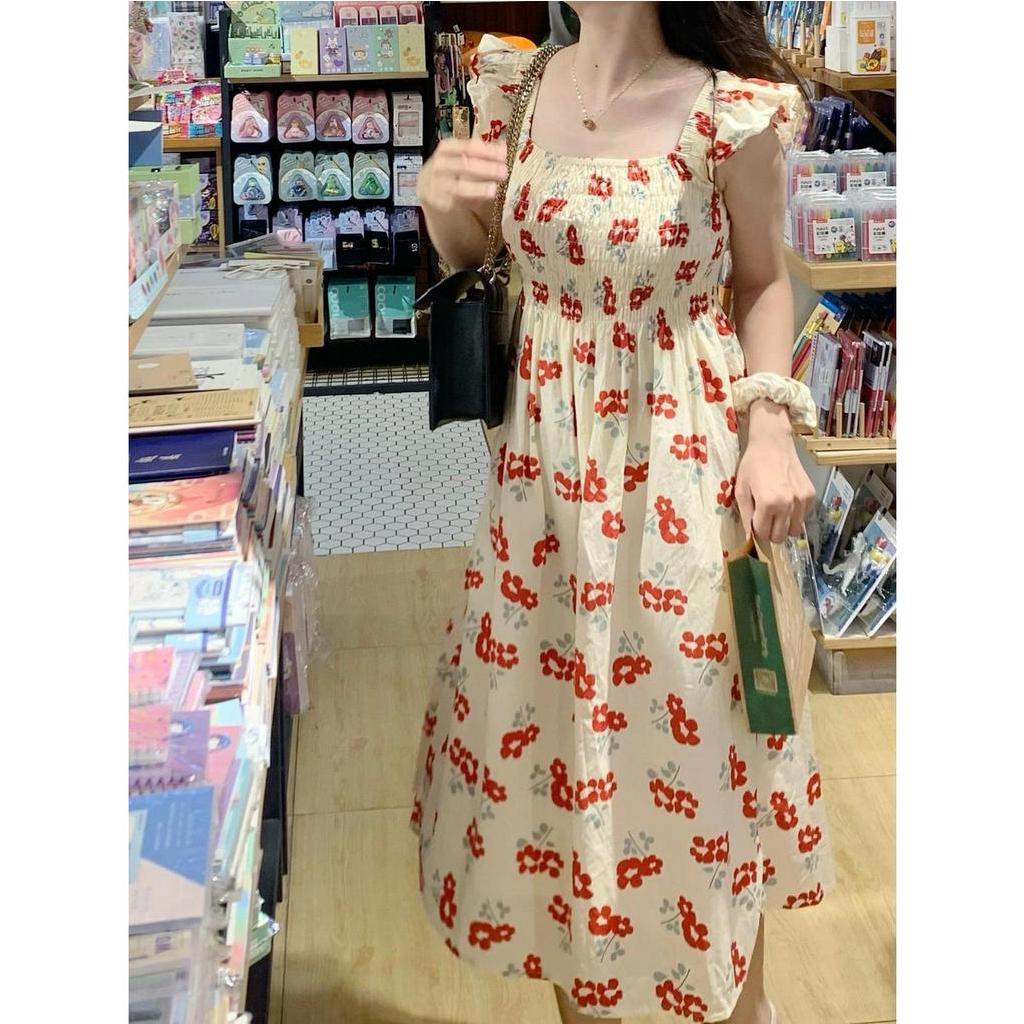 Đầm Hoa Tay Xòe Thời Trang Hàn Quốc Dành Cho Nữ