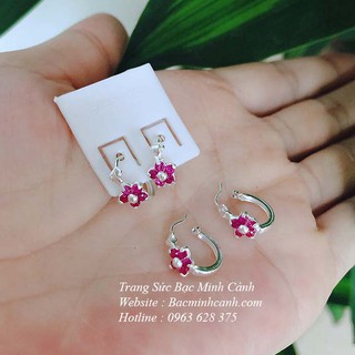 Bông tai bạc hình hoa mai cho bé