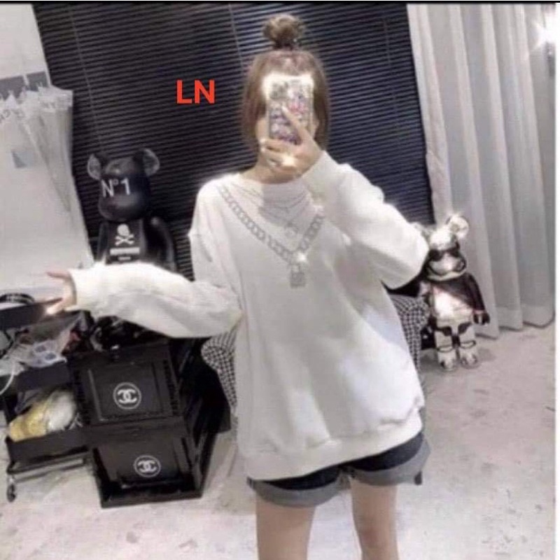 [ Mã 12FASHIONSALE1 giảm 10K đơn 50K ] Áo nỉ bo xích ánh gương LN12 | BigBuy360 - bigbuy360.vn