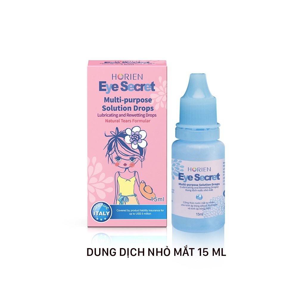 kính áp tròng cận Combo kính áp tròng không màu dùng 3 tháng + nhỏ mắt 15ml + dung dịch ngâm 120ml Eye Secret Conta