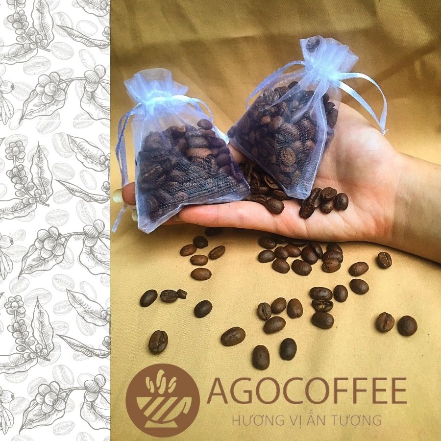 Túi thơm cà phê hạt rang nguyên chất 100% Agocoffee làm thơm, trang trí và khử mùi | BigBuy360 - bigbuy360.vn