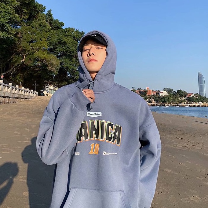 Áo hoodie in họa tiết chữ cái phong cách Hàn Quốc thời trang dành cho cặp đôi