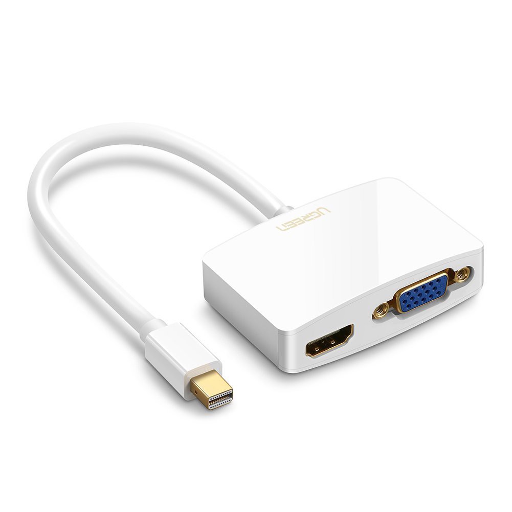 Cáp mini Displayport to HDMI và VGA chính hãng Ugreen 10427