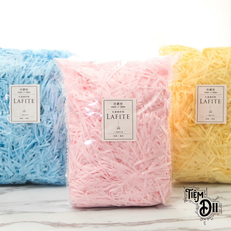 Túi 10 Gram Giấy Rơm Vụn Lót Hộp Quà Giấy Kraft Cắt Sợi Lót Hộp Quà Tặng Phong Cách Vintage