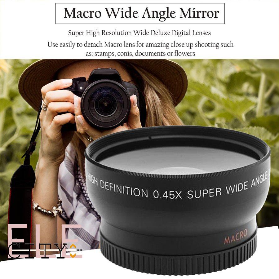 111ele} 52MM 0.45 x Wide Angle Macro Lens for Nikon D3200 D3100 D5200 D5100