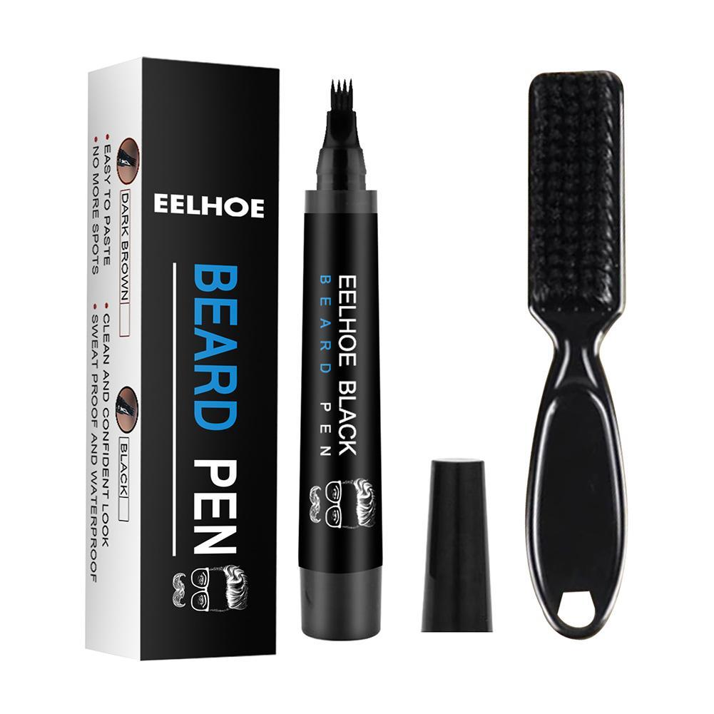 New Two-Color Beard Filling Pen Kit Black Beard Pen + Brush Kit