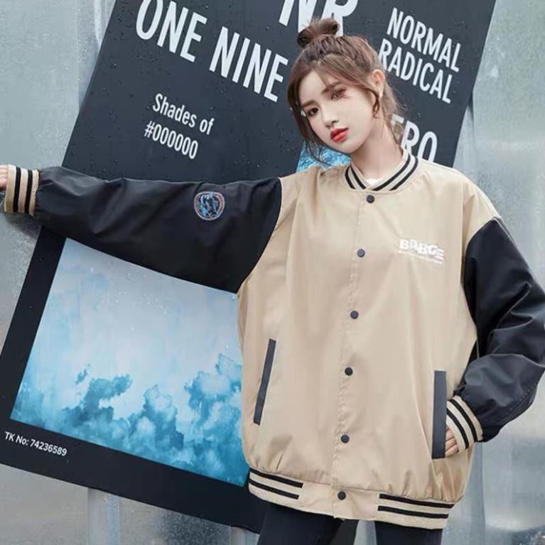 Áo khoác dù bomber unisex form rộng Thêu Badge phong cách thời trang việt