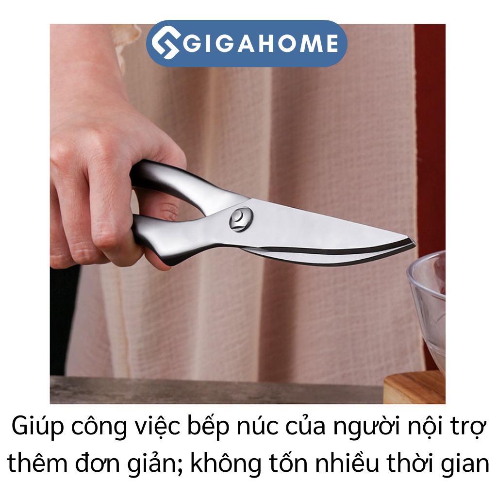 Kéo Nhà Bếp Cắt Gà, Cá Đa Năng GIGAHOME Lưỡi Cong Có Móc Khóa Cài 9447