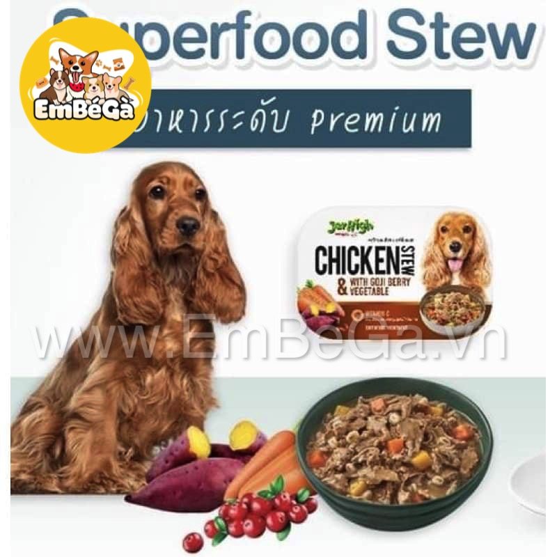 Jerhigh Super Food Stew Jerhigh thịt và rau hầm.Thức ăn cho chó loại cao cấp bổ sung dinh dưỡng cho chó