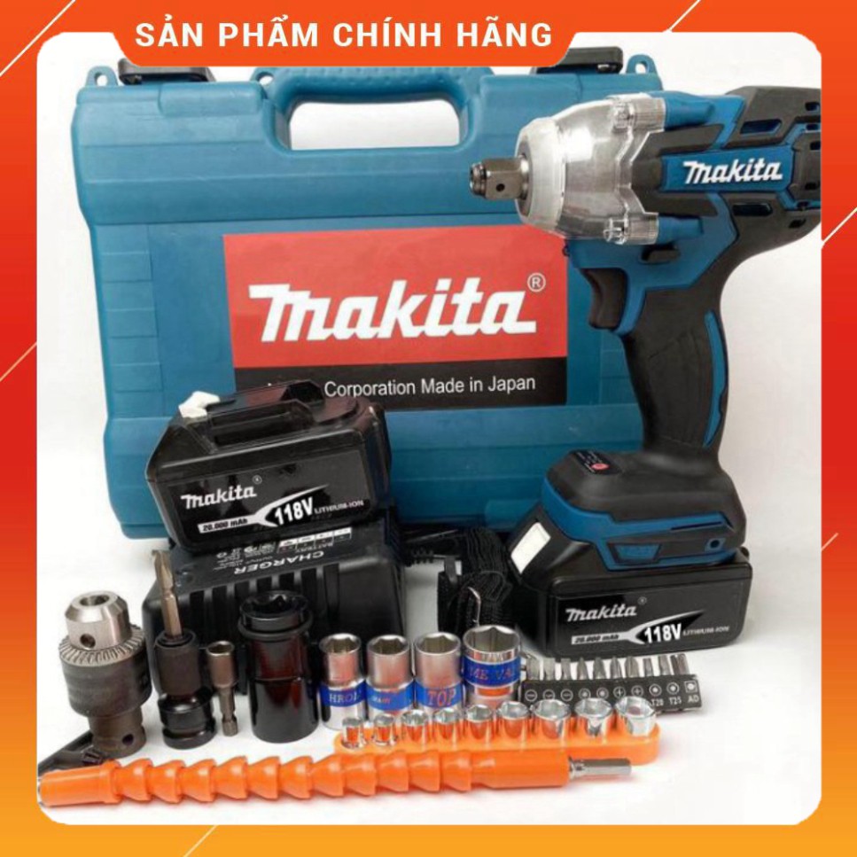 Máy siết bulong không chổi than Makita 118V xiết bu lông pin 10 cell bắn vít bắn tôn .