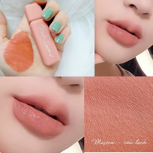 Son Lì Màu Nâu Lạnh Không Chì Siêu Mềm Mịn Ăn Uống Không Trôi Rosalia Từ Hoa Hồng Sạch An Toàn Cho Mẹ Bầu