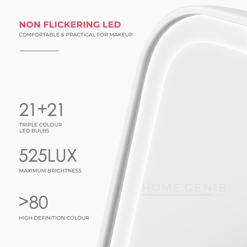 Gương Trang Điểm Để Bàn Có Đèn Led Thông Minh Có Thể Sạc Lại Bằng Cổng USB