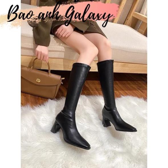 [Hot Trend] Giày Bốt Cổ Cao Kéo Khoá Đế Vân Gỗ Hàng Xịn [Ảnh Thật]