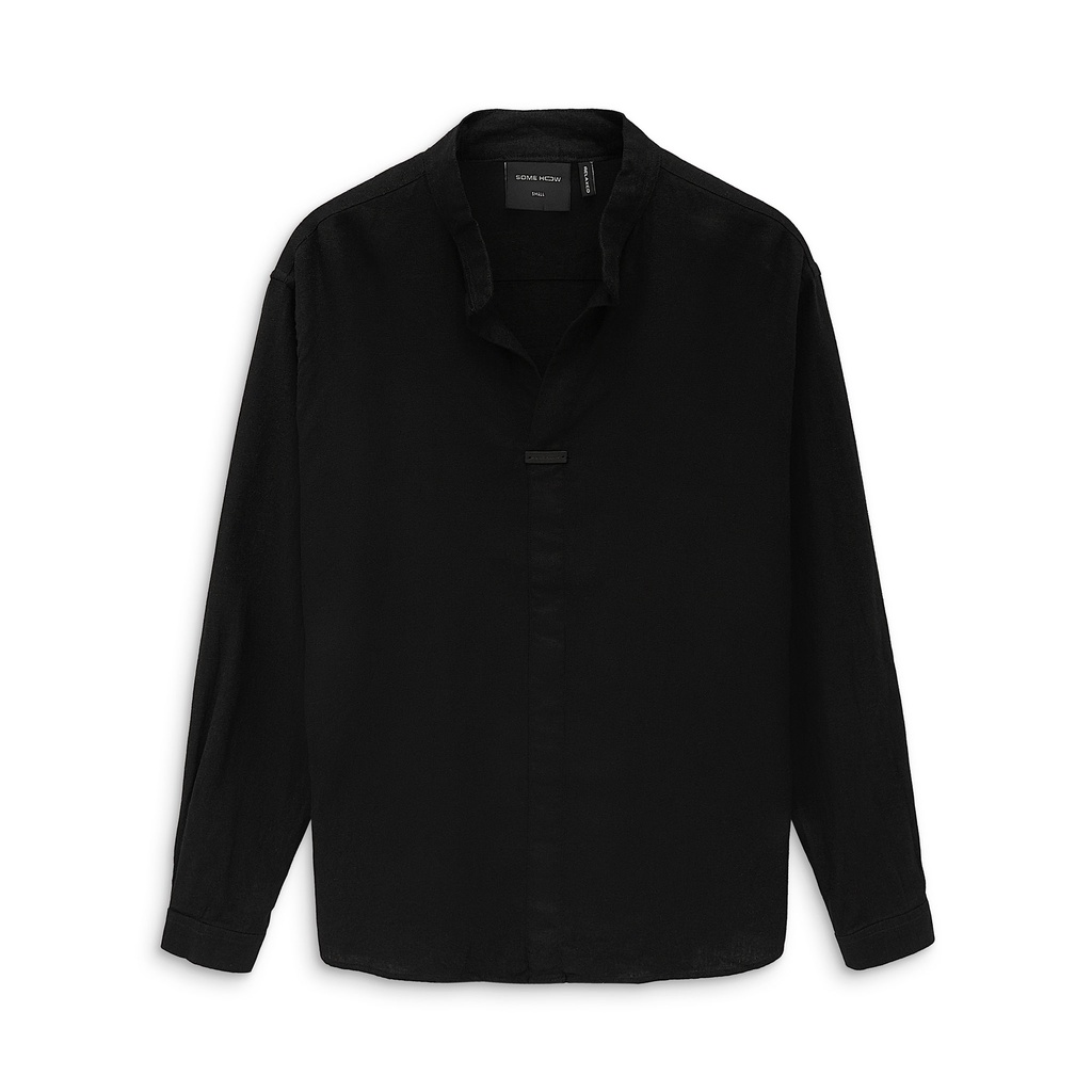 Áo Sơ Mi Nam Linen Banded Collar , Chất Linen Thoải Mái , SM006016,SOMEHOW