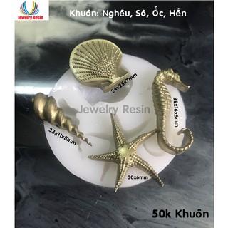 Khuôn Silicone Nghêu, Sò, Ốc,hến Khuôn đổ Epoxy Resin