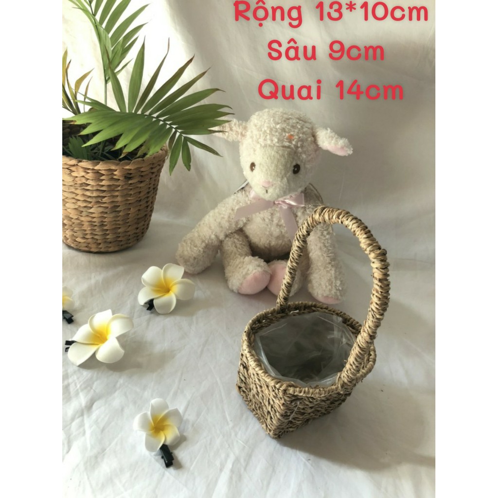Giỏ Cói Mini Decor Studio- Giỏ Đựng Châu Hoa Trang Trí