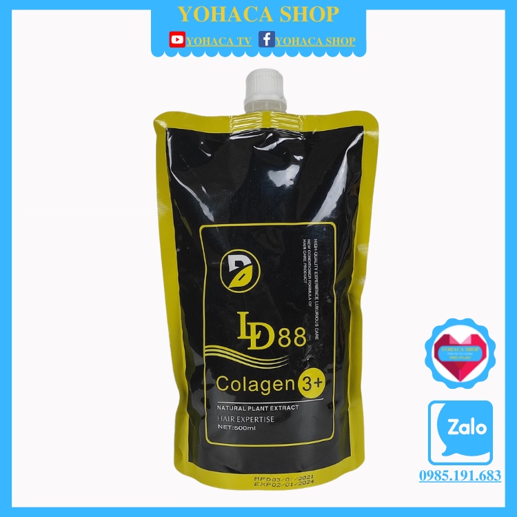 [Tặng Mũ] Kem ủ Tóc,kem hấp tóc LD88 Collagen Tươi 3+ Mềm Mượt 500ml