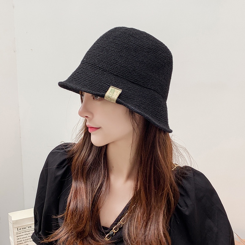 Mũ Bucket Che Nắng Có Nhãn Dán Phiên Bản Hàn Quốc Thời Trang Mùa Hè