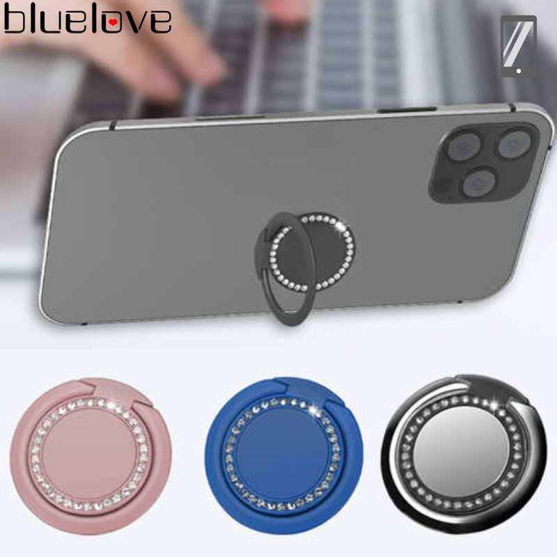 Nhẫn Đỡ Điện Thoại Xoay 360 Độ Đính Kim Cương Thông Dụng° Giá Đỡ Điện Thoại Bằng Kim Loại Siêu Mỏng Có Nam Châm Gắn Xe Hơi