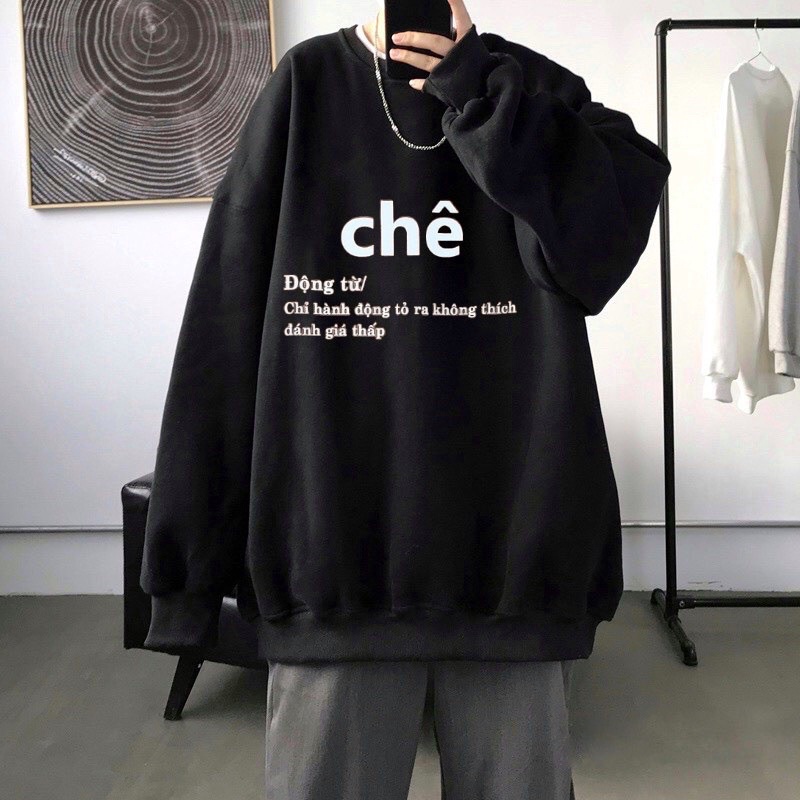 Áo Swt Chữ Chê Chất Nỉ Ngoại From Thụng Dáng Unisex