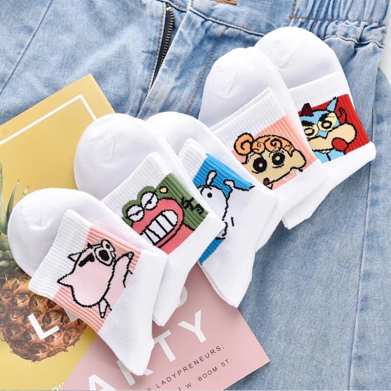 [FreeShip 50K] Combo 5 Đôi Tất Shin Lợn Trắng Siêu Đẹp