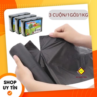 Bao rác 3 cuộn đen đủ size tiểu trung đại 3 cuộn/1gói/1kg) túi rác 3 cuộn đen