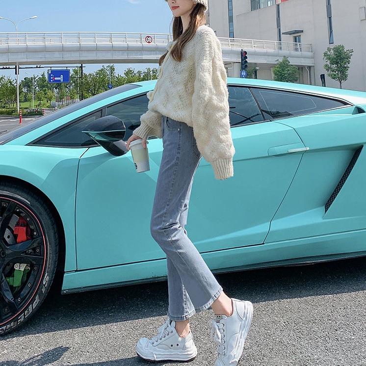 Quần Jeans Nữ Lưng Cao Ống Rộng Thời Trang Hàn Quốc