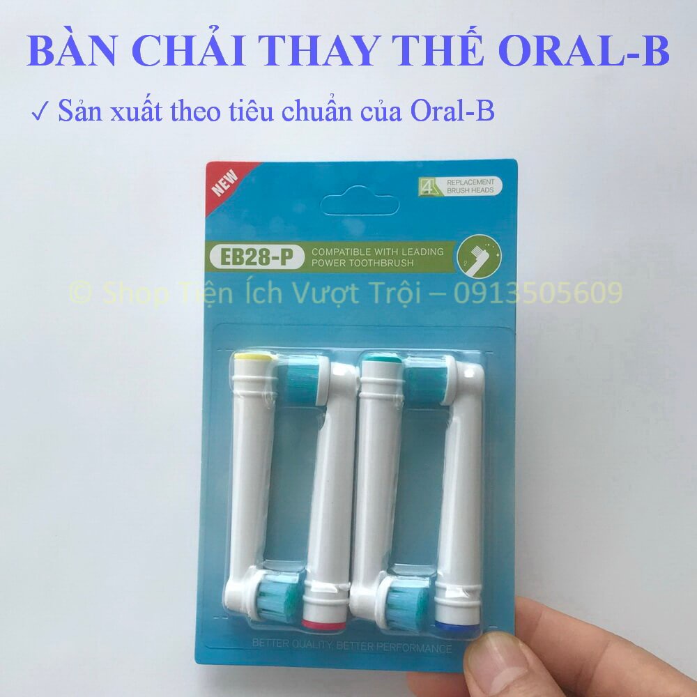 Đầu bàn chải dùng cho bàn chải điện Oral-B Braun, set bộ 4 cái bàn chải điện thay thế-Tiện Ích Vượt Trội