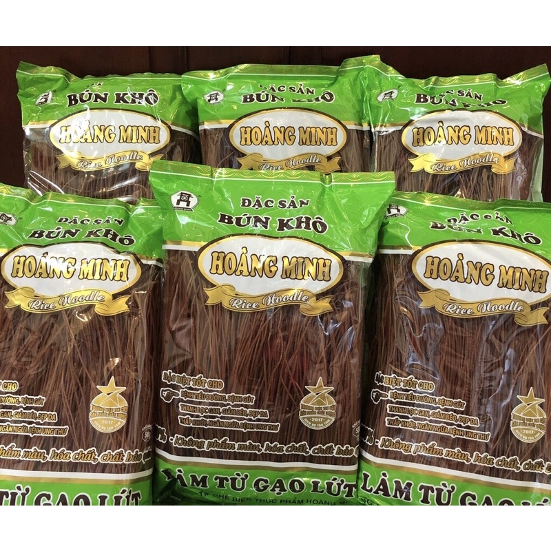 Bún Khô Gạo Lứt Túi 500g Hoàng Minh - 100% Làm Từ Gạo Lứt