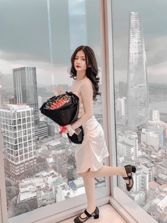 Đầm lụa nhún ngực