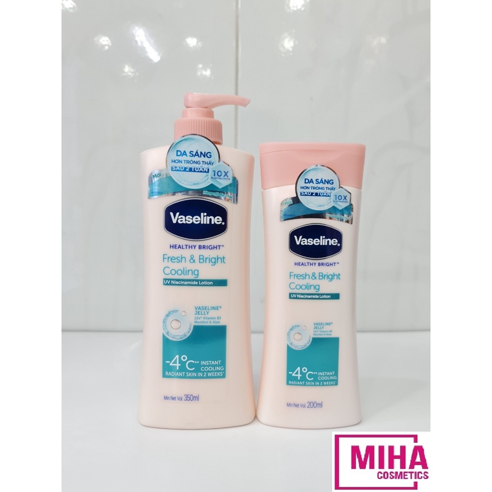Sữa Dưỡng Thể Vaseline Dịu Mát Sáng Da Healthy White Fresh &amp; Fair Cooling UV Gel Lotion