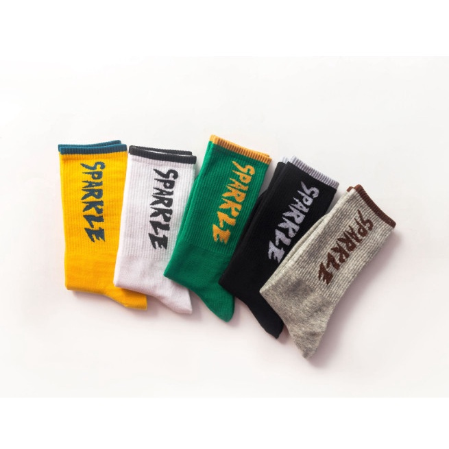 Vớ Tất cao cổ thể thao chữ SPARKLE Nam Nữ phong cách trẻ trung, cá tính, năng động.