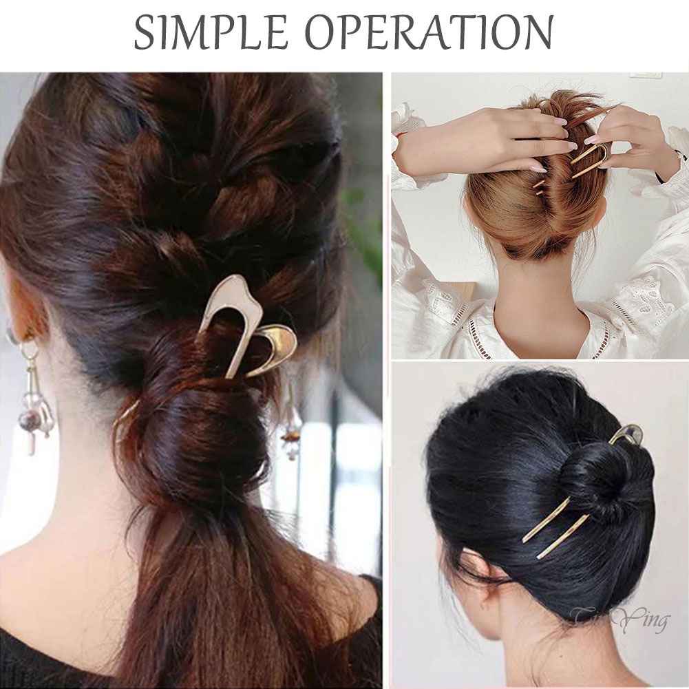 GETNOIVAS Trâm Cài Tóc Hình Vỏ Sò Bằng Kim Loại Đơn Giản Dành Cho Nữ