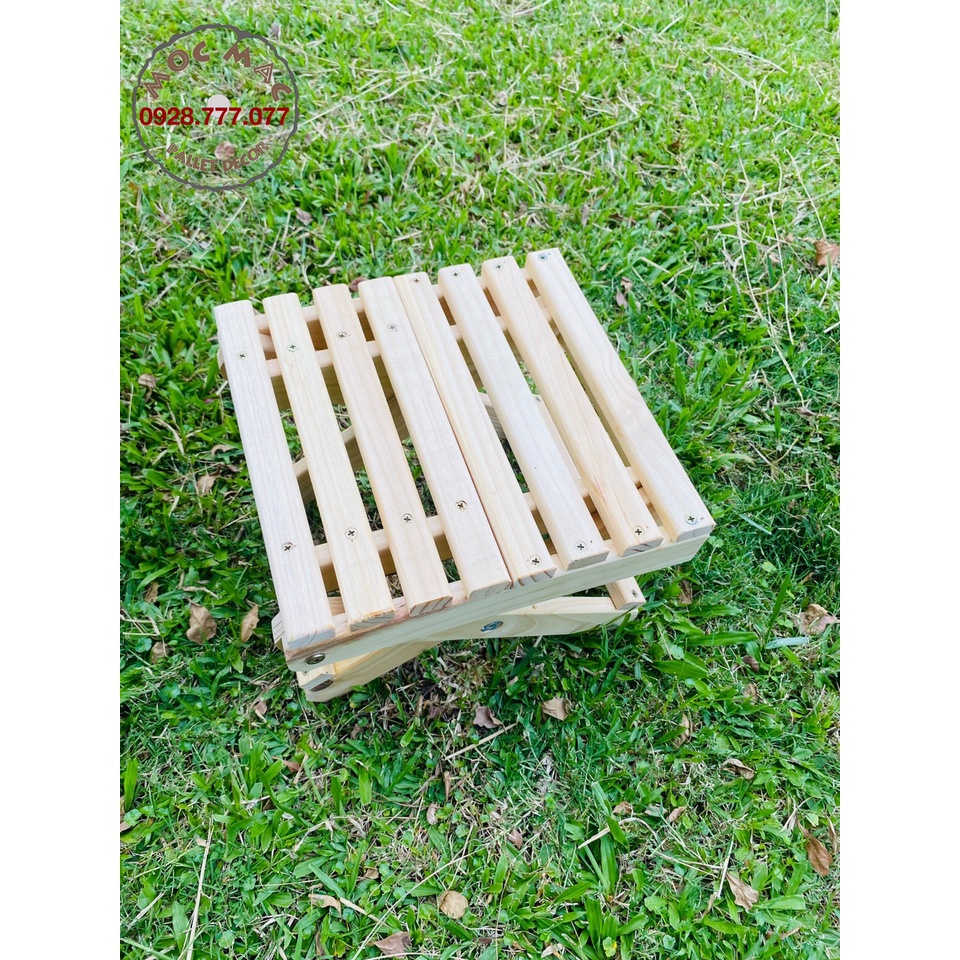 Bàn ghế gỗ gấp gọn ngồi ban công, du lịch, cắm trại
