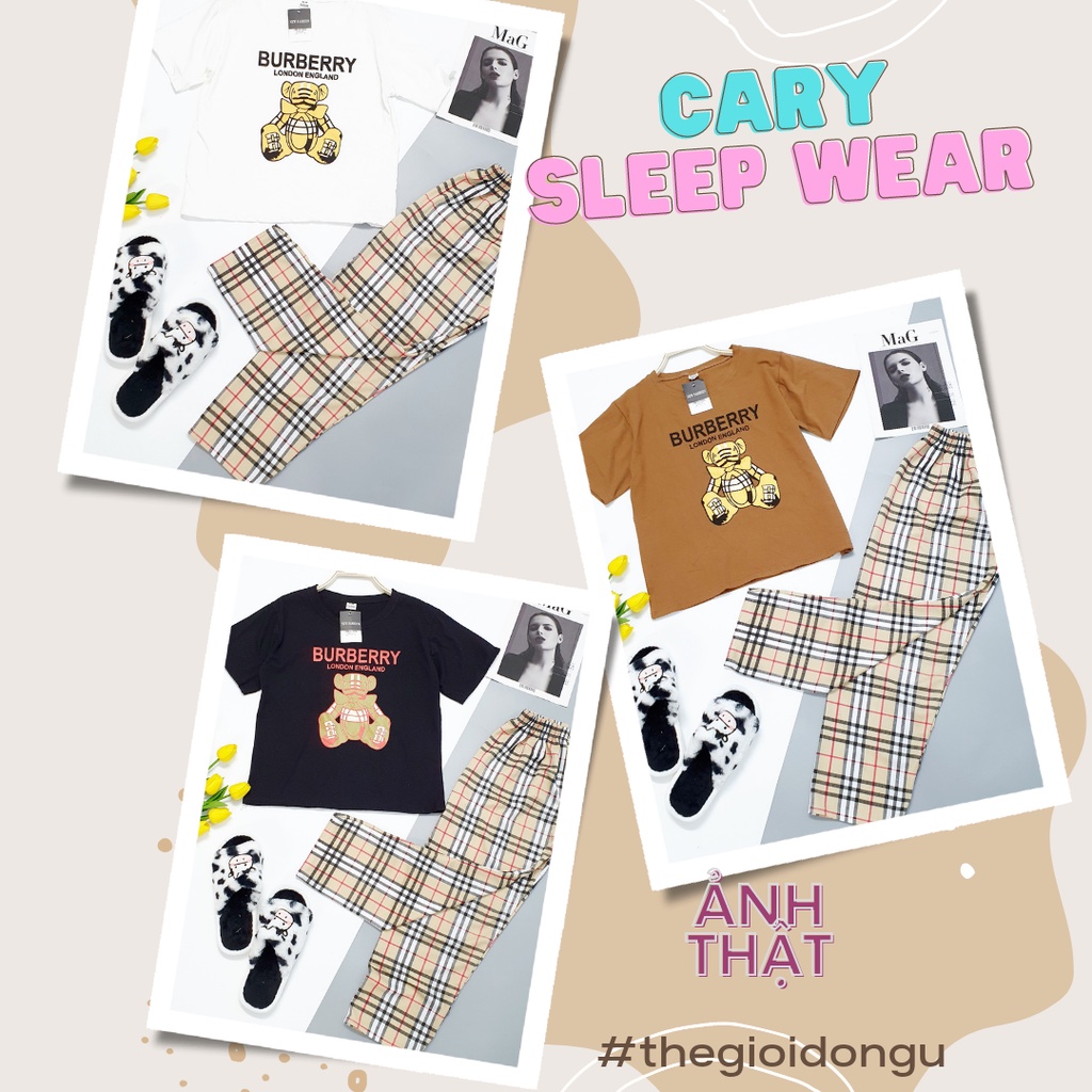 Set đồ nữ quần dài kẻ sọc ống rộng áo thun unisex tay lỡ CARY