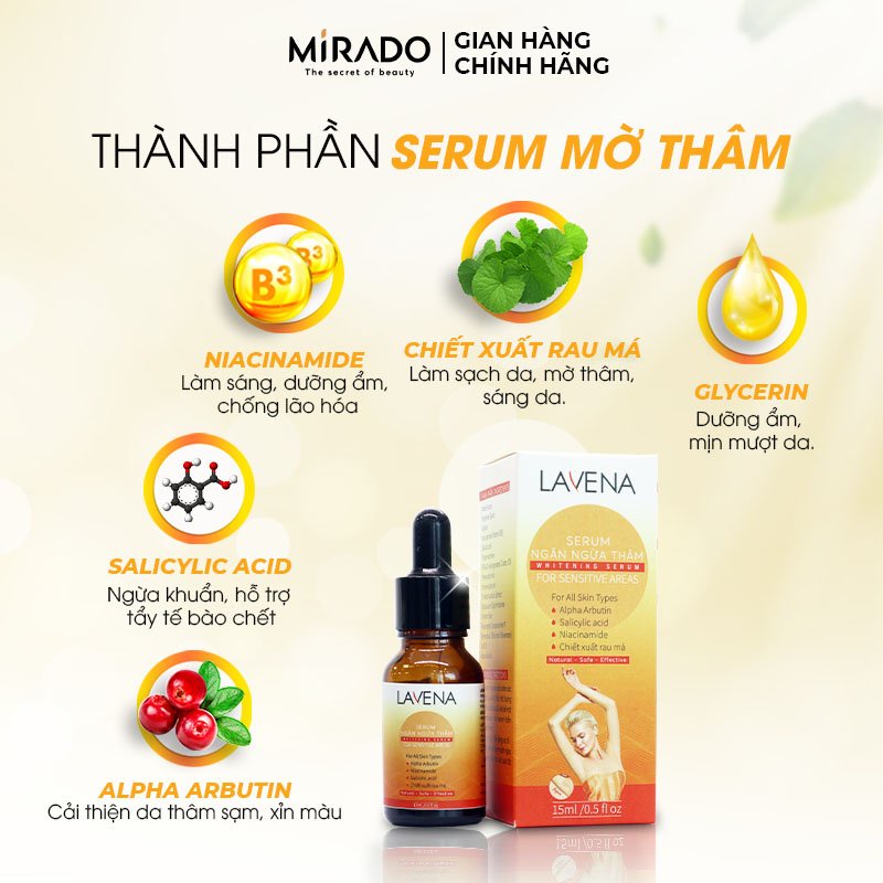 Combo 4 Sản Phẩm Mờ Thâm, Sáng Da Khử Mùi Cơ thể Lavena