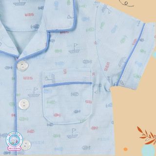Bộ pyjama tay ngắn bé trai Hello BB (còn màu như ảnh bìa)