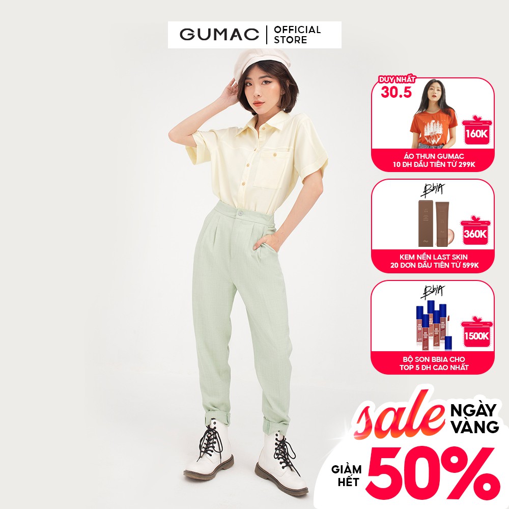 [Mã WABRGU245 giảm 15% tối đa 100k đơn 199k] Quần tây nữ xếp ly GUMAC hàn quốc, nhiều màu đủ size năng động QB425