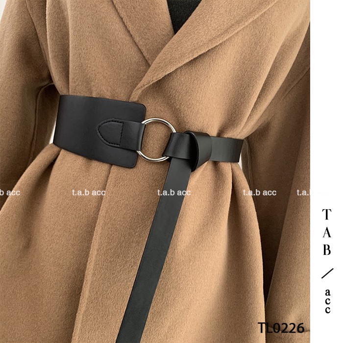[Có sẵn]  TL0226 - Thắt lưng bản to móc buộc đen