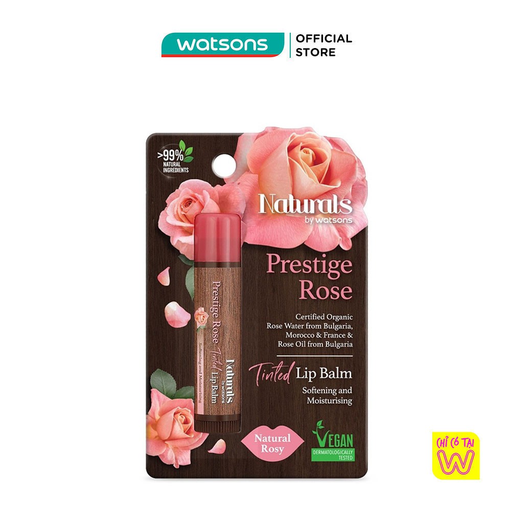 Son Dưỡng Môi Naturals By Watsons Prestige Rose Cấp Ẩm Chuyên Sâu Có Màu 10g