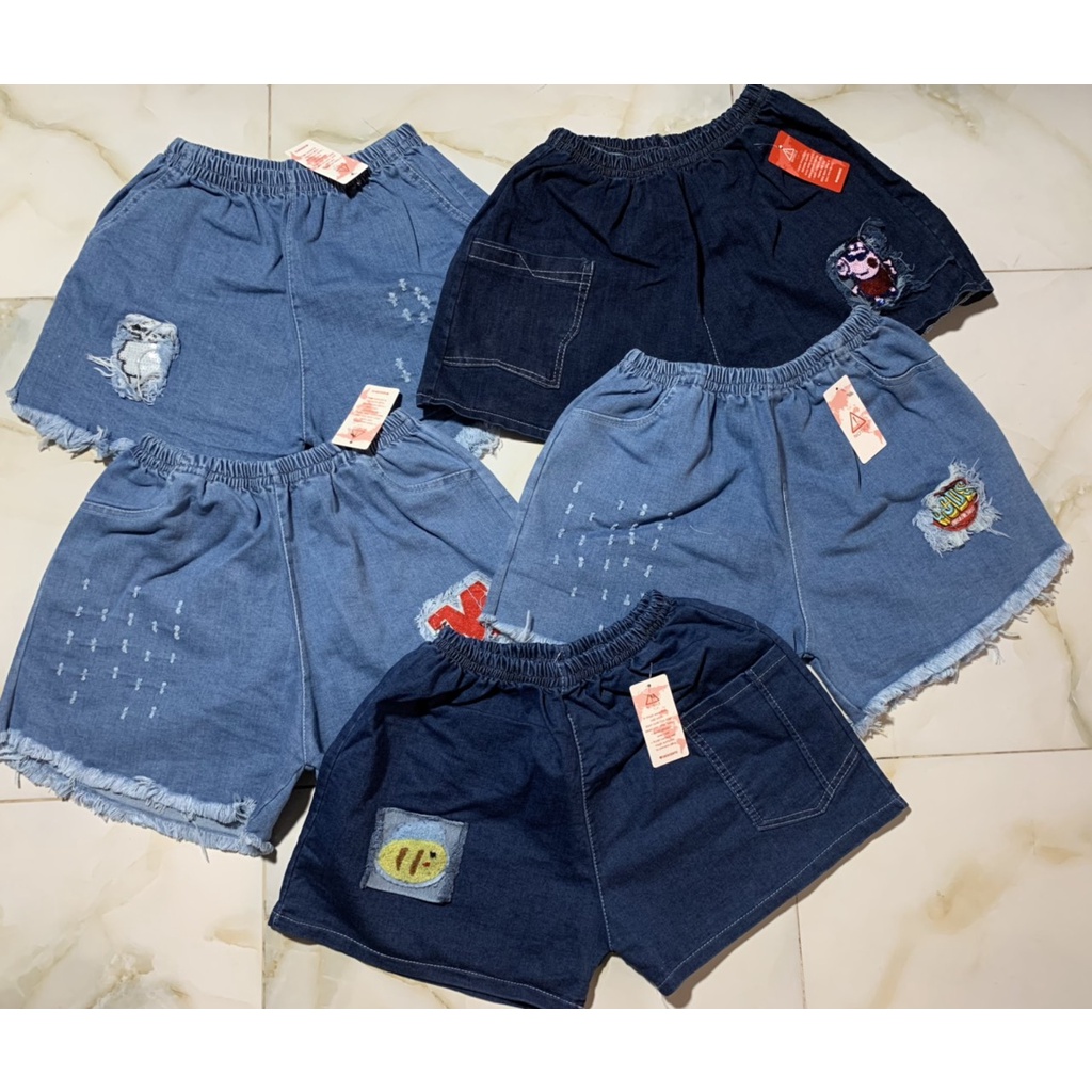 Quần đùi jeans lưng thun
