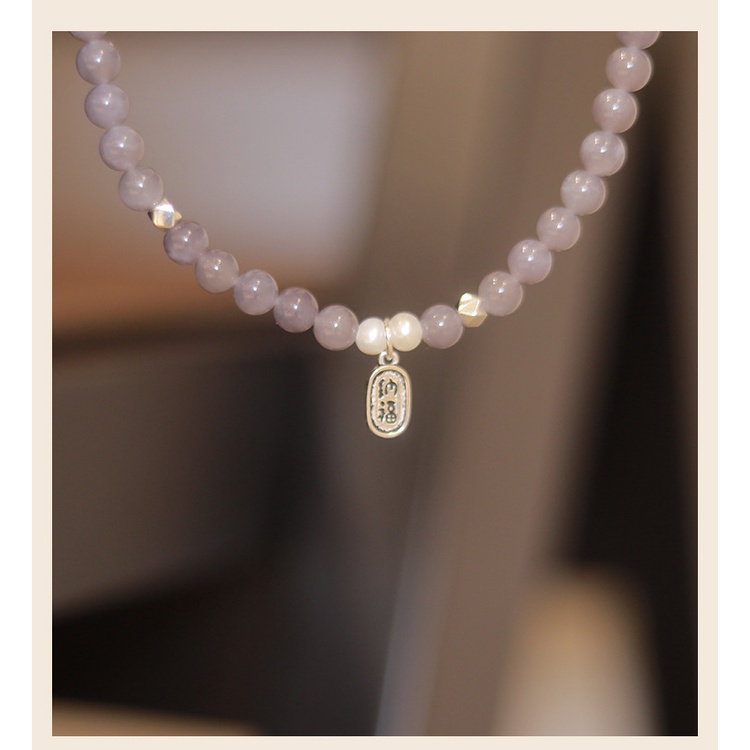 [Hàng Mới] Vòng Tay Hạt Tròn Hai Lớp Màu Xám Khói Tươi Trẻ Dành Cho Nữ