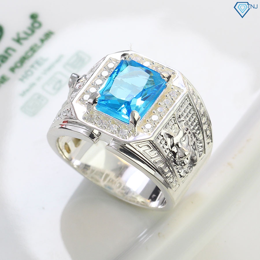 Nhẫn nam bạc đính đá tuổi tuốt hình con chó NNA0293 - Trang sức TNJ