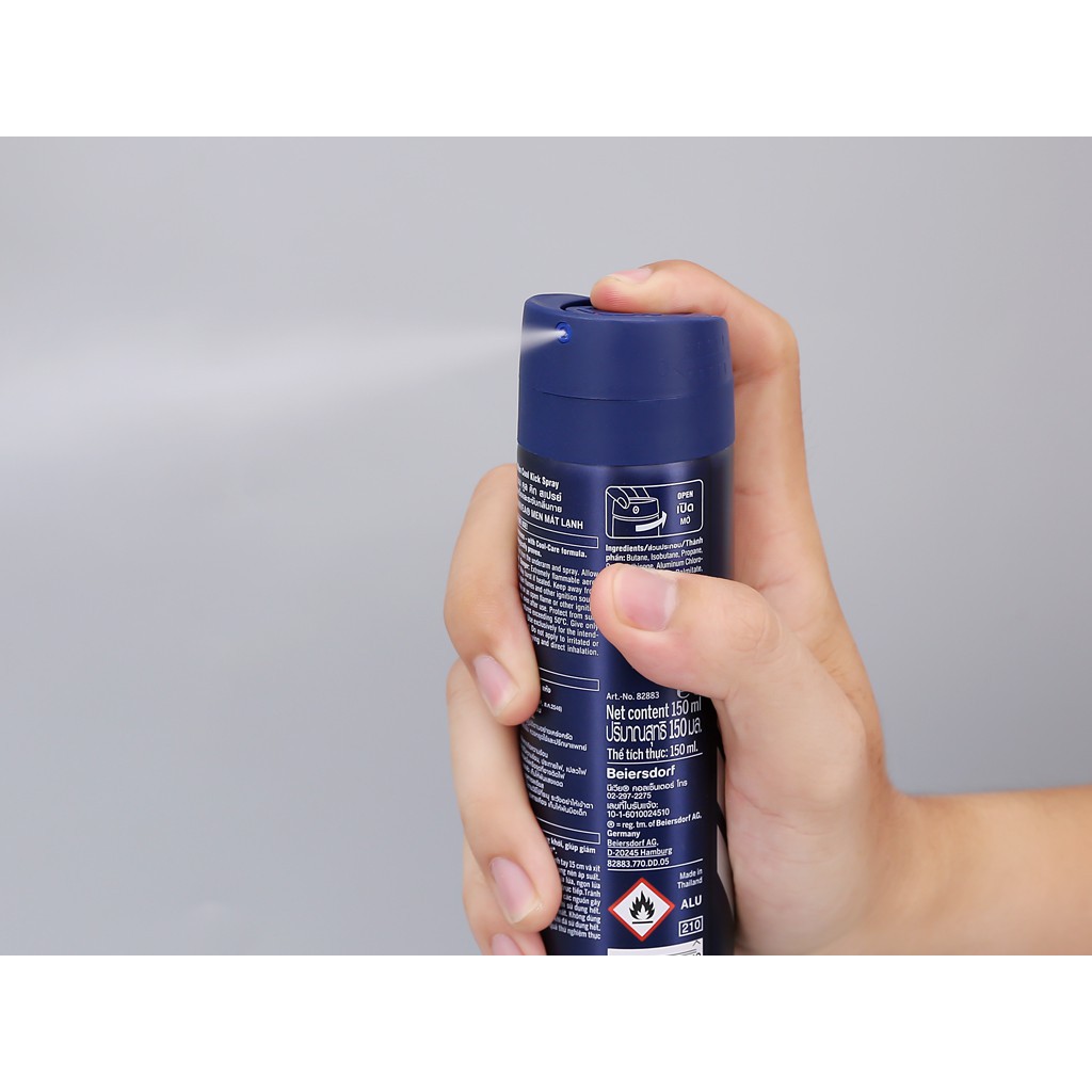 Xịt ngăn mùi mát lạnh suốt ngày dài Nivea Men Cool Kick 150ml -  Hàng Chính Hãng