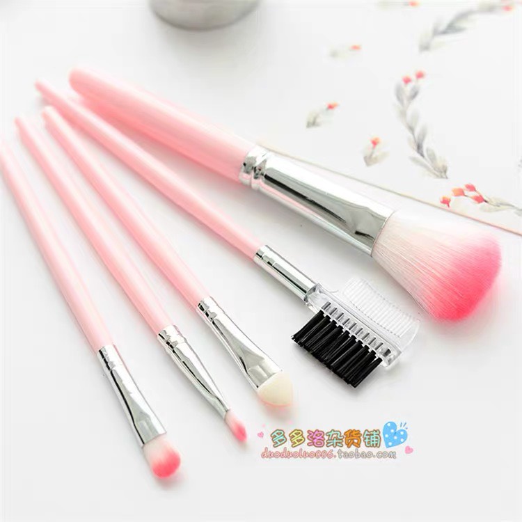 Cọ trang điểm cho người mới bắt đầu, bộ cọ makeup 5 món màu hồng MINIGIRL D10