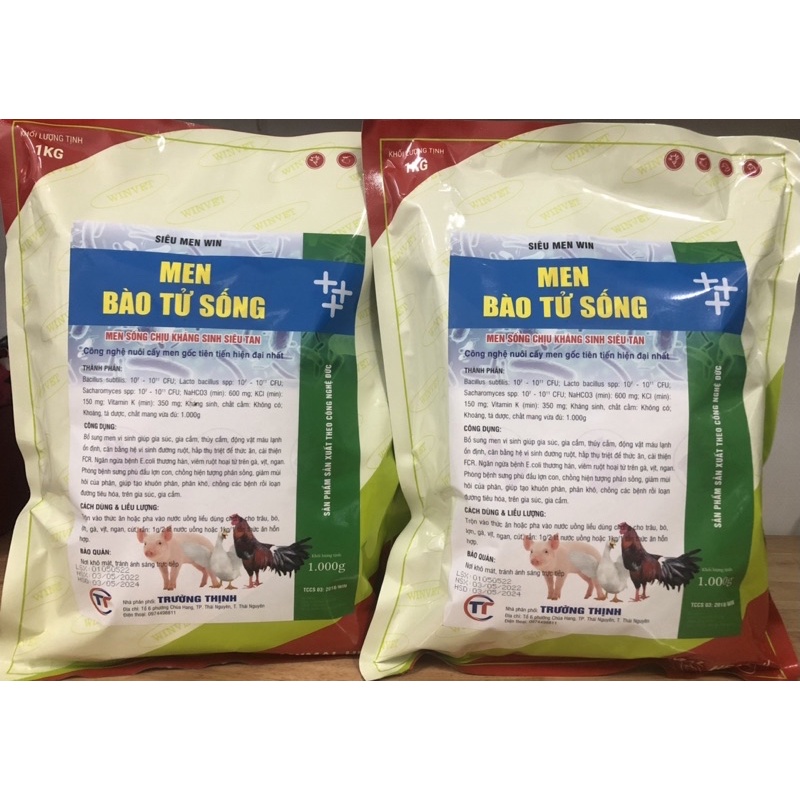 Men tiêu hoá bào tử sống tăng cường lợi khuẩn đường ruột khoẻ mạnh tăng cân tăng sức đề kháng gói 1kg