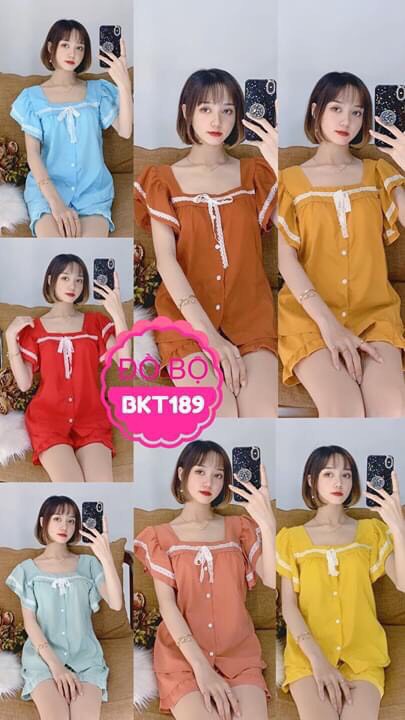 Đồ Bộ Ngắn Kate Lụa Mềm Mại Thoáng Mát, Không Xù Không Phai Màu, Kiểu Dáng Trẻ Trung Đơn Giả | BigBuy360 - bigbuy360.vn