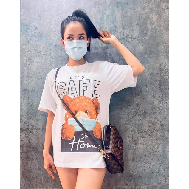 Áo tay lỡ gấu đeo khẩu trang TC6