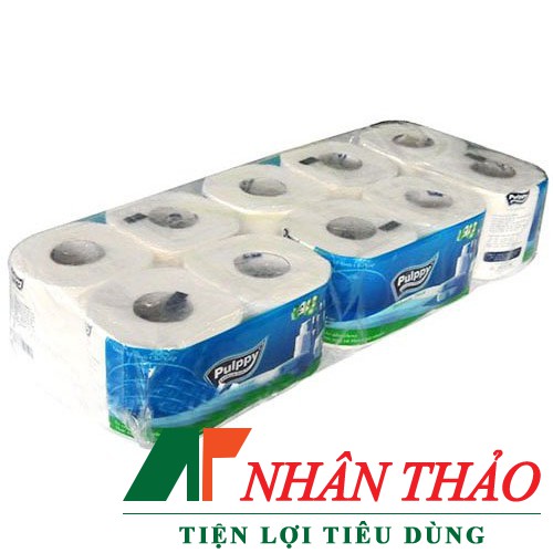 1 lốc Giấy vệ sinh Pulppy cuộn .lốc 10 cuộn